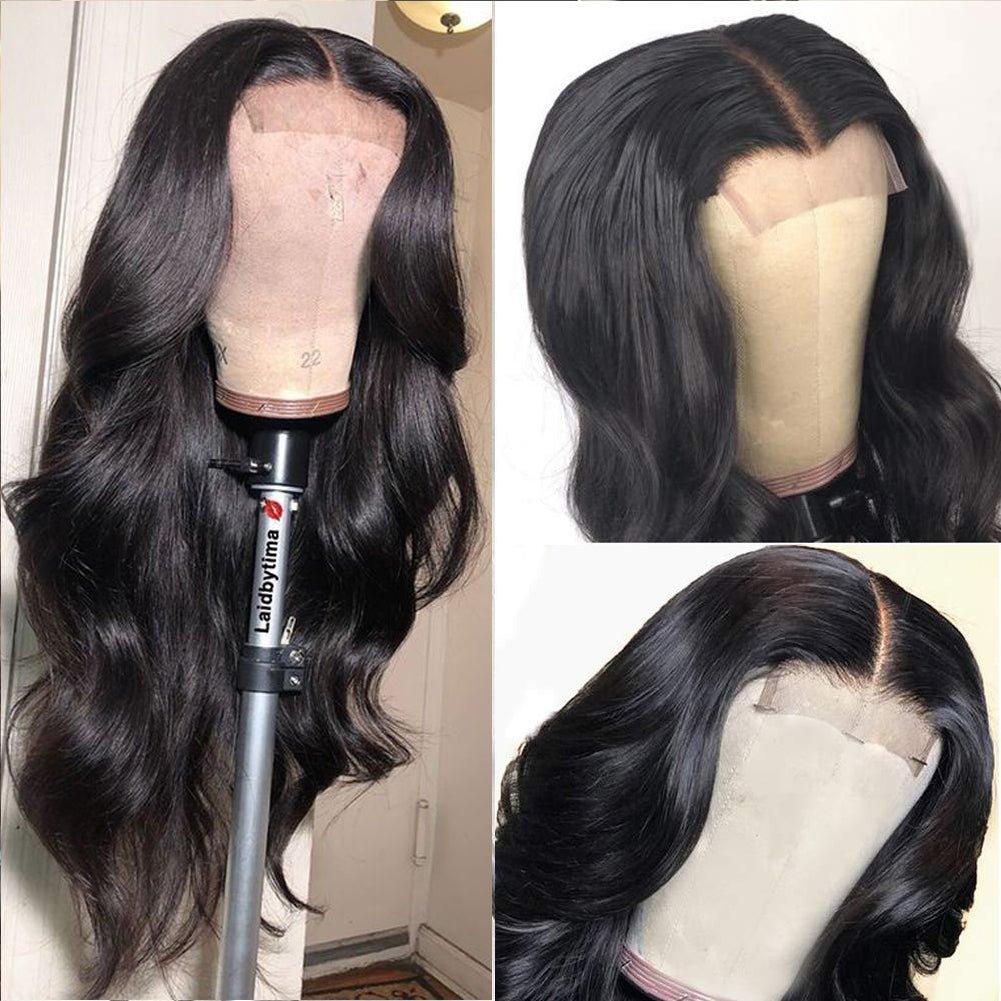 Brown Black Deep Wave Long Hair With Bangs Synthetic Wigs For Women Christmas Heat Resistant Thick Wig Gift - CLAUALIS HAIR COUTURE