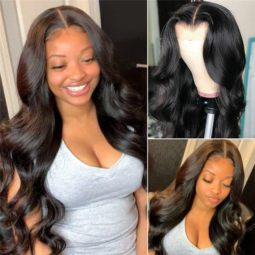 Brown Black Deep Wave Long Hair With Bangs Synthetic Wigs For Women Christmas Heat Resistant Thick Wig Gift - CLAUALIS HAIR COUTURE