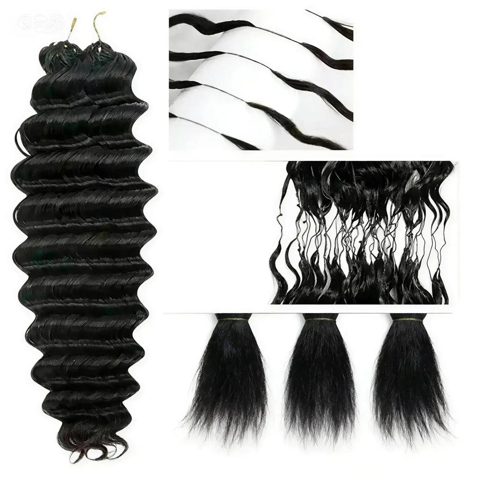 Curly Human Hair Feather Weave - CLAUALIS HAIR COUTURE