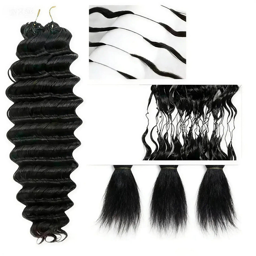 Curly Human Hair Feather Weave - CLAUALIS HAIR COUTURE