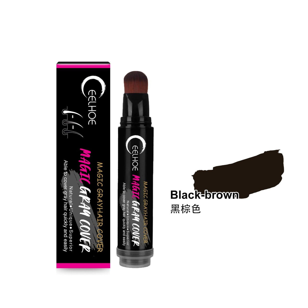 Disposable Plant Hair Stick, Hair Without Damage Repair Color Black Brown Quick White Hair Cover Stick - CLAUALIS HAIR COUTURE