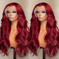 European and American fashion wine red wig hot selling front lace big wave long curly hair wig full head cover - CLAUALIS HAIR COUTURE