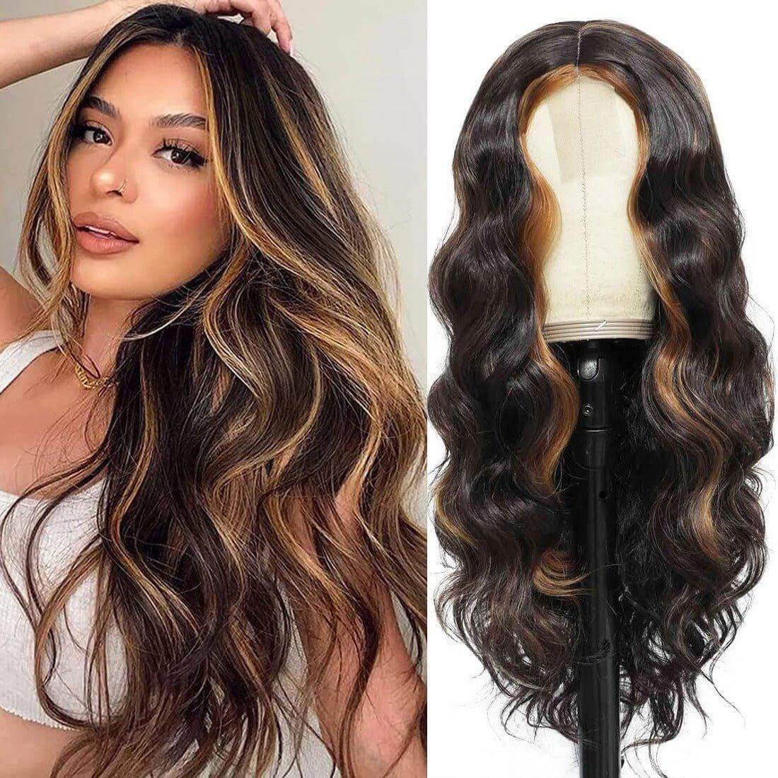 European and American Small Lace Wig Headsets with Intermediate Color Small Lace Center Split Large Wavy Long Curly Wigs - CLAUALIS HAIR COUTURE