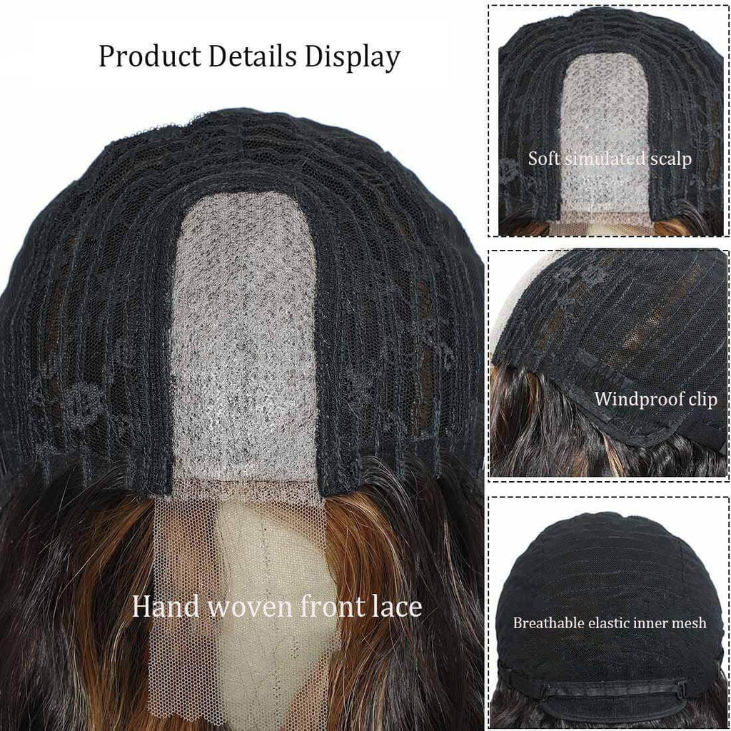 European and American Small Lace Wig Headsets with Intermediate Color Small Lace Center Split Large Wavy Long Curly Wigs - CLAUALIS HAIR COUTURE
