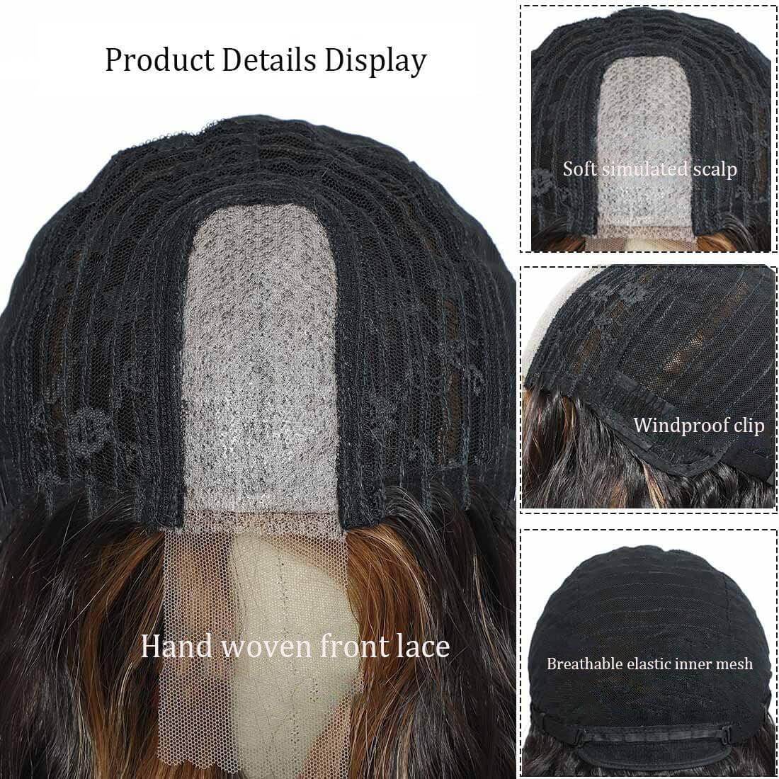 European and American Small Lace Wig Headsets with Intermediate Color Small Lace Center Split Large Wavy Long Curly Wigs - CLAUALIS HAIR COUTURE