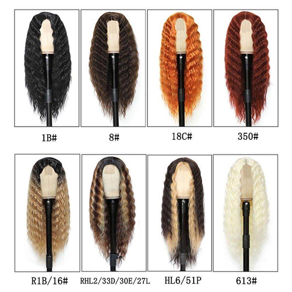 European and American Women's Wig Small Lace Center Deep Wave Long Curly Wig Headband Lace Wigs - CLAUALIS HAIR COUTURE