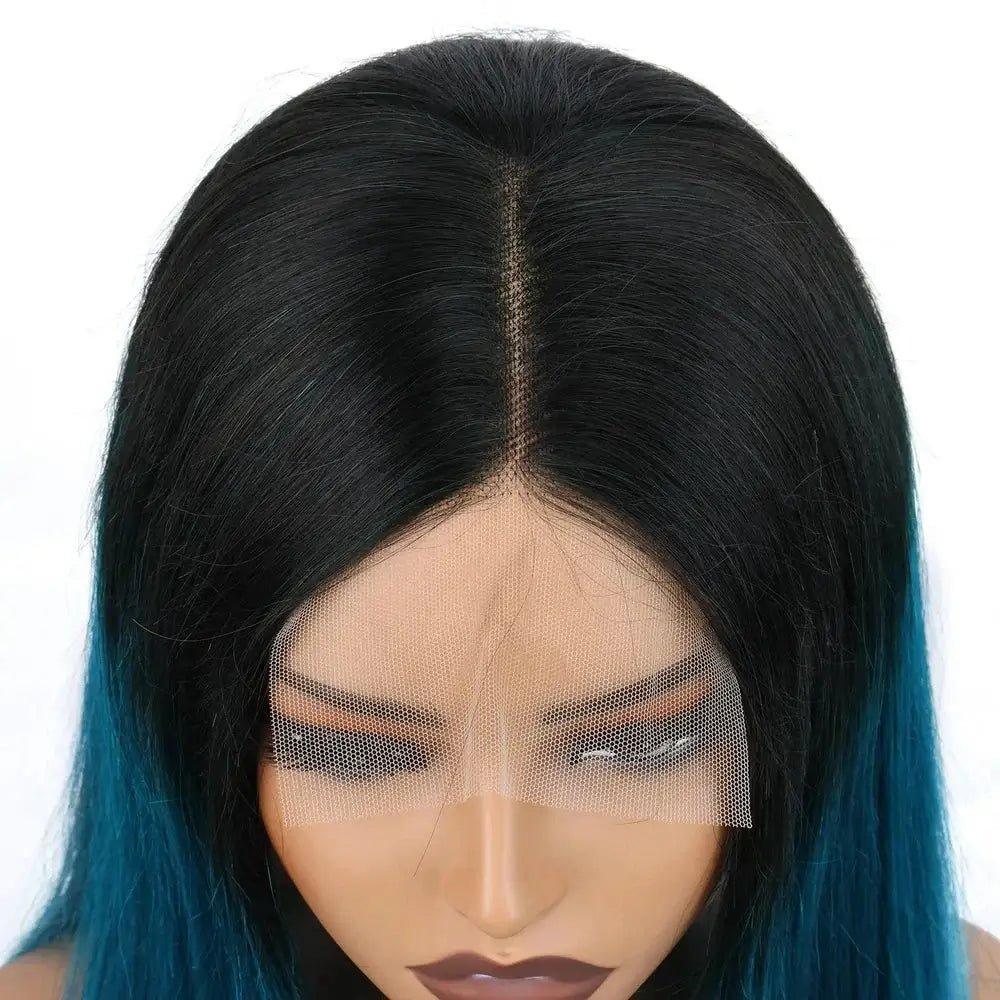 Green Human Hair Bob Wig - CLAUALIS HAIR COUTURE