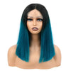 Green Human Hair Bob Wig - CLAUALIS HAIR COUTURE