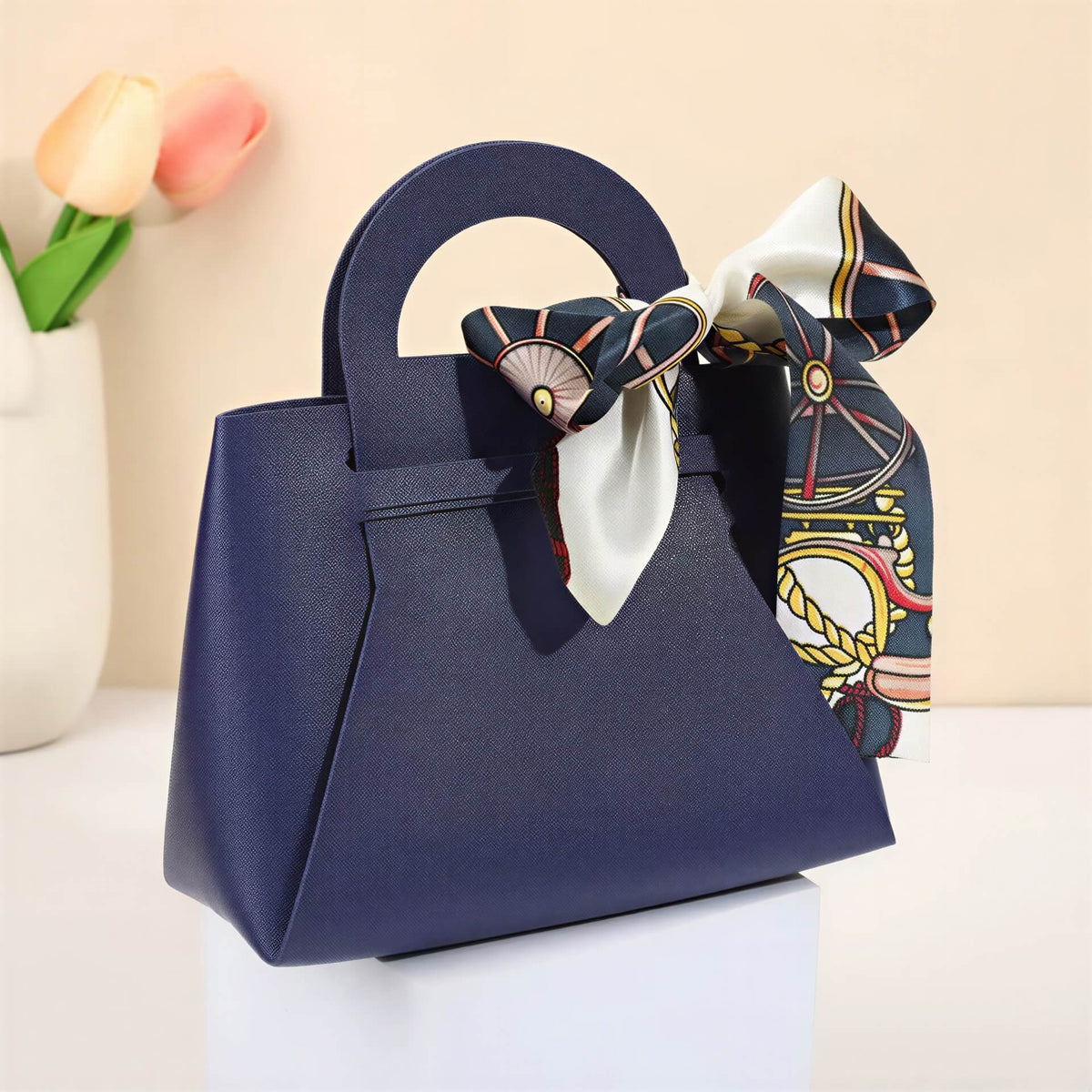 Light Luxury Style PU Leather Handheld Candy Gift Box Wedding Gift with Handheld Gift Wedding Candy Bag - CLAUALIS HAIR COUTURE